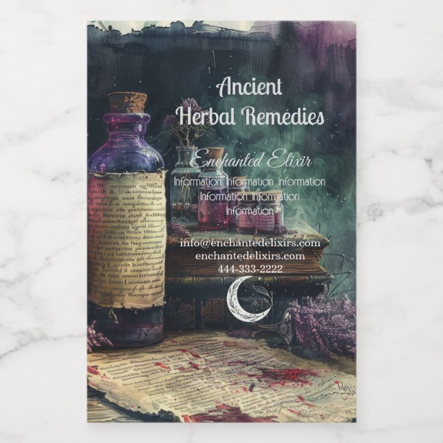 Skapa Dina Egna Magiska Elixirflaskor Apotek Vinetikett (Enkel etikett)