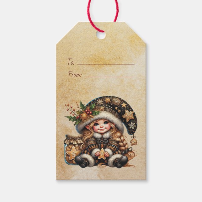 Skapa Dina Egna Magiska Jultomte Kakor Presentetikett (Framsidan)