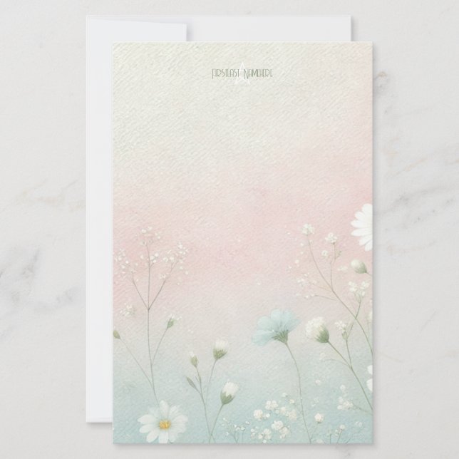 Skapa Dina Egna Milda Blommor Blomster Brevpapper (Framsida)