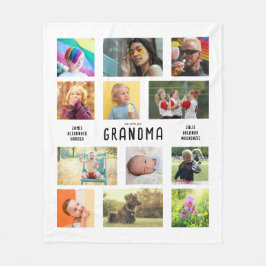 Skapa dina egna morföräldrar Photo Collage Fleecefilt