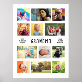 Skapa dina egna morföräldrar Photo Collage stor Poster