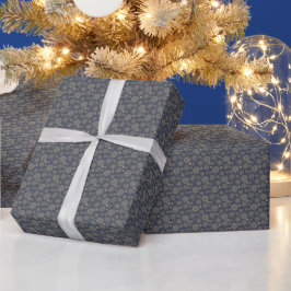 Skapa dina egna mörkblå och gyllene snöflingor presentpapper