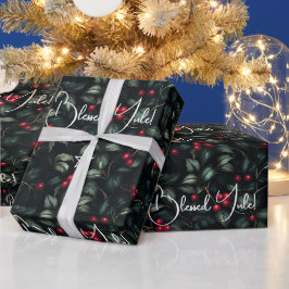 Skapa dina egna mörkgröna röda julbärsgrenar presentpapper
