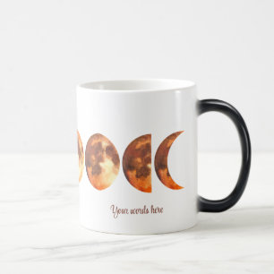 Skapa dina egna Mystical Orange Måne-faser Magisk Mugg