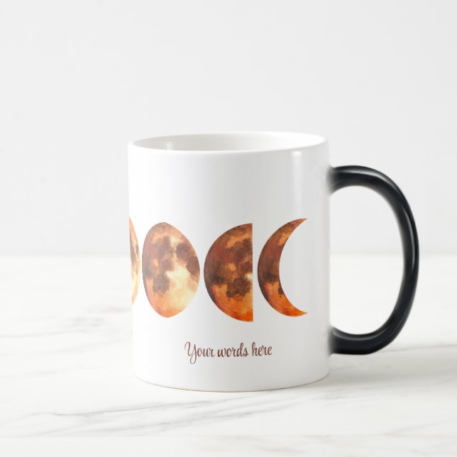 Skapa dina egna Mystical Orange Måne-faser Magisk Mugg (Höger)