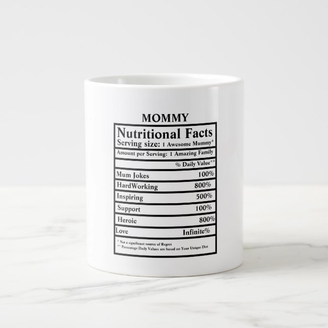 Skapa dina egna näringsämnen Mors dag Jumbo Mugg (Framsidan)