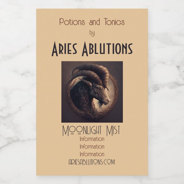 Skapa dina egna Noble Ram Aries Vinetikett (Enkel etikett)