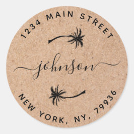 Skapa dina egna palmer Runt returadress Runt Klistermärke