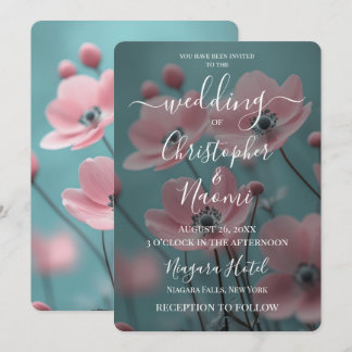 Skapa Dina Egna Pastellrosa & Turkosa Blommor Bröl Inbjudningar