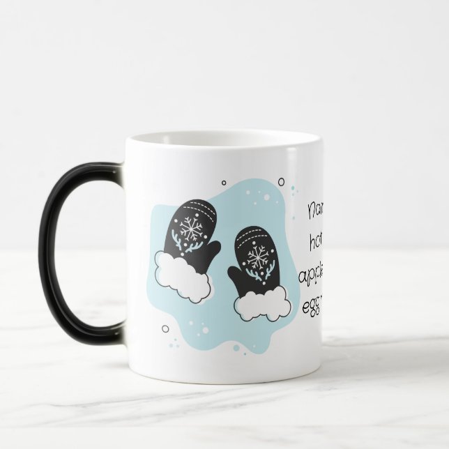 Skapa Dina Egna Retro Handskor Blå Jul Magisk Mugg (Vänster)
