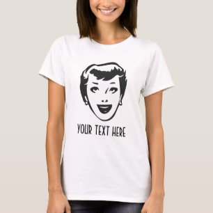 SKAPA DINA EGNA RETRO LYCKLIGA DAMHUVUDGÅVOR TEE SHIRT