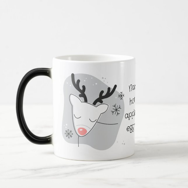 Skapa Dina Egna Retro Renar Silver Juldekorationer Magisk Mugg (Vänster)