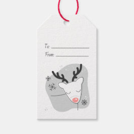 Skapa Dina Egna Retro Renar Silver Juldekorationer Presentetikett
