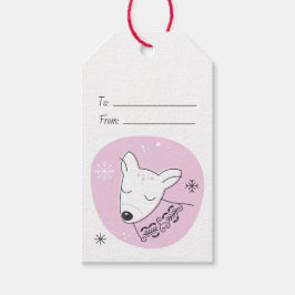 Skapa Dina Egna Retro-Renarna Rosa Jul Presentetikett