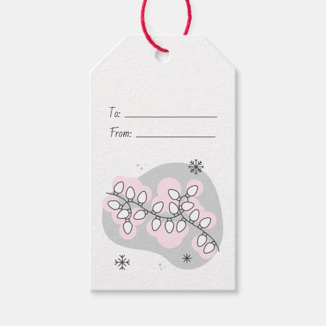 Skapa Dina Egna Retro Strängljus Jul Presentetikett (Framsidan)