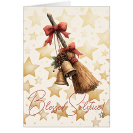 Skapa Dina Egna Röda Bågar Klockor Yule Besom Hälsningskort