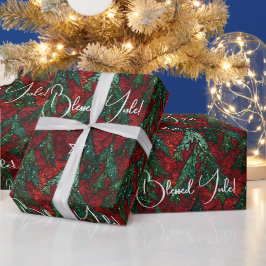 Skapa dina egna röda gröna julgranar presentpapper