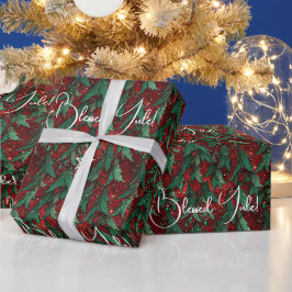 Skapa dina egna röda gröna julgranar presentpapper