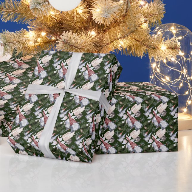 Skapa dina egna röda och gyllene hygge-tomtar och  presentpapper (Helgdagar)