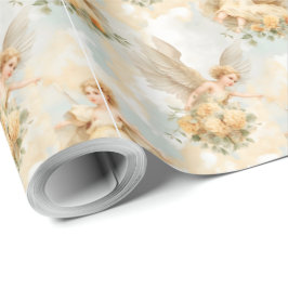 Skapa Dina Egna Romantiska Gula Rosor Änglar Presentpapper