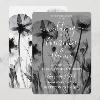 Skapa Dina Egna Röntgenblommor B&W Bröllop Inbjudningar