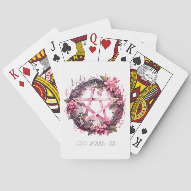 Skapa dina egna Rosa Pentacle Flowers Casinokort (Baksidan)