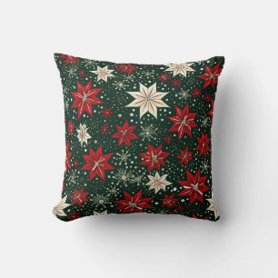 Skapa dina egna rött- och Cream Poinsettia-blommor Kudde
