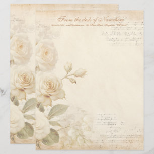 Skapa Dina Egna Shabby Chic Gula Rosor Blommor Brevhuvud