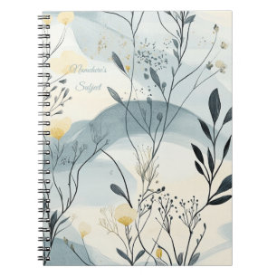 Skapa Dina Egna Sommarhills Florala Minimalistiska Anteckningsbok