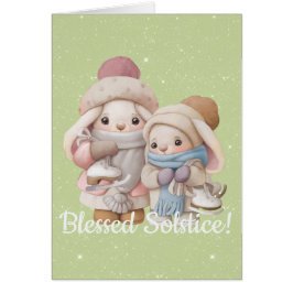 Skapa Dina Egna Söta Kanin Vänner Solstice Yule Hälsningskort