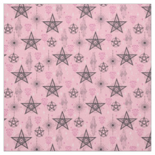 Skapa Dina Egna Svarta Pentagram Rosa Kristaller Tyg