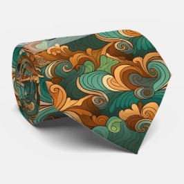 Skapa dina egna teal Amber vågor hösten Slips