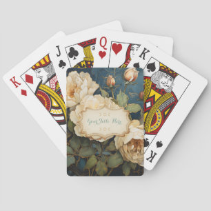 Skapa Dina Egna Teal Persika & Gula Rosor Blommig Casinokort