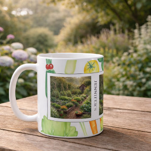 Skapa dina egna trädgårdsfotografier med monogram kaffemugg