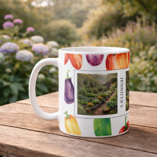 Skapa dina egna trädgårdsfoton med monogram kaffemugg