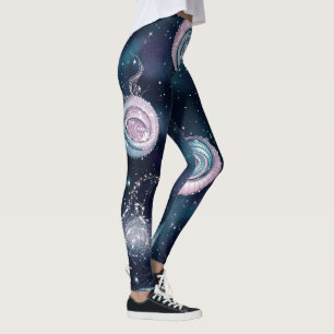 Skapa dina egna turkosa lila rosa fraktala spirale leggings