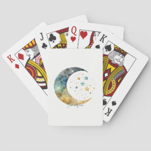 Skapa dina egna vattenfärgshalvmåner för Måne och  Casinokort