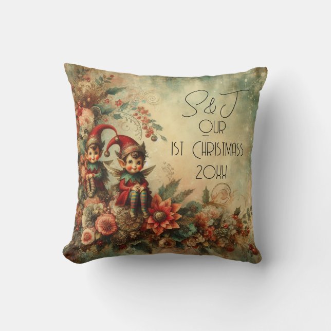 Skapa dina egna Victorian Blommigt Julventiler Kudde (Framsida)