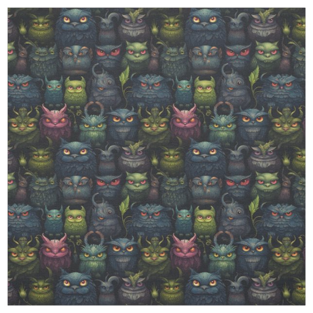 Skapa Dina Egna Vilda Goblin Ugglor Svarta Tyg (Provkarta)