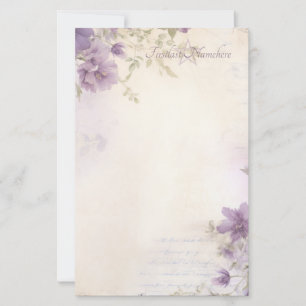 Skapa Dina Egna Vintage Shabby Purpur Färgade Vild Brevpapper