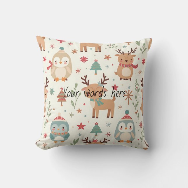 Skapa dina egna vinter Kawaii-djur Kudde (Framsida)