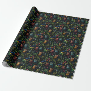 Skapa Dina Egna Whimsical Fantasy Ugglor Tropiska Presentpapper
