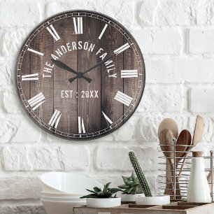 Skapa ditt Anpassningsbar Family Rustic Farmhouse  Stor Klocka