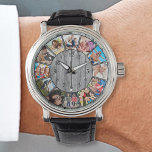 Skapa ditt Anpassningsbar Photo Collage Rustic Far Armbandsur<br><div class="desc">Skapa din egen personlig 12 fotoinstagram-fotokollage med anpassningsbar bilder på en rustisk baksida av stil-träplank. Lägg till dina favoritfoton,  symboler eller teckningar om du vill skapa något unikt verkligen. Behandla dig själv eller gör perfekten till familj,  vänner,  föräldrar och mor- och farföräldrar!</div>