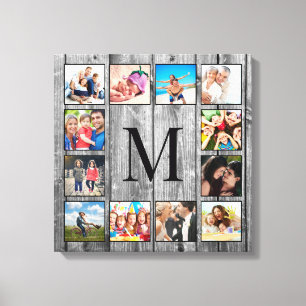 Skapa ditt Anpassningsbar Photo Collage Rustic Far Canvastryck