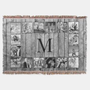 Skapa ditt Anpassningsbar Photo Collage Rustic Far Filt