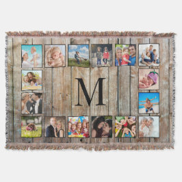 Skapa ditt Anpassningsbar Photo Collage Rustic Far Filt
