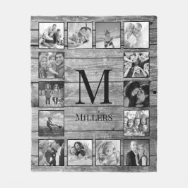 Skapa ditt Anpassningsbar Photo Collage Rustic Far Fleecefilt