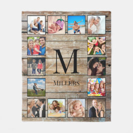 Skapa ditt Anpassningsbar Photo Collage Rustic Far Fleecefilt