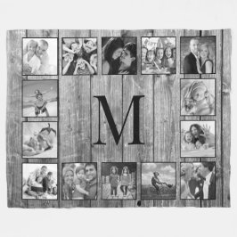 Skapa ditt Anpassningsbar Photo Collage Rustic Far Fleecefilt